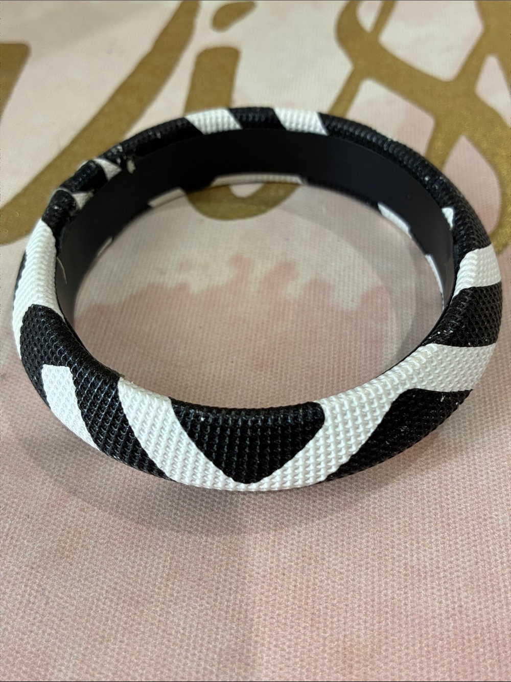 Black & White Patterned Women's Bangle Bracelet